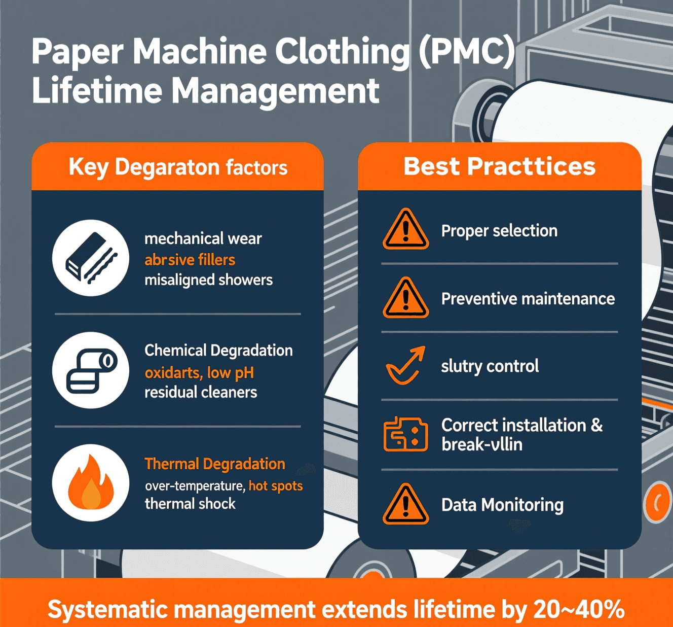How to Extend Paper Machine Clothing Service Life